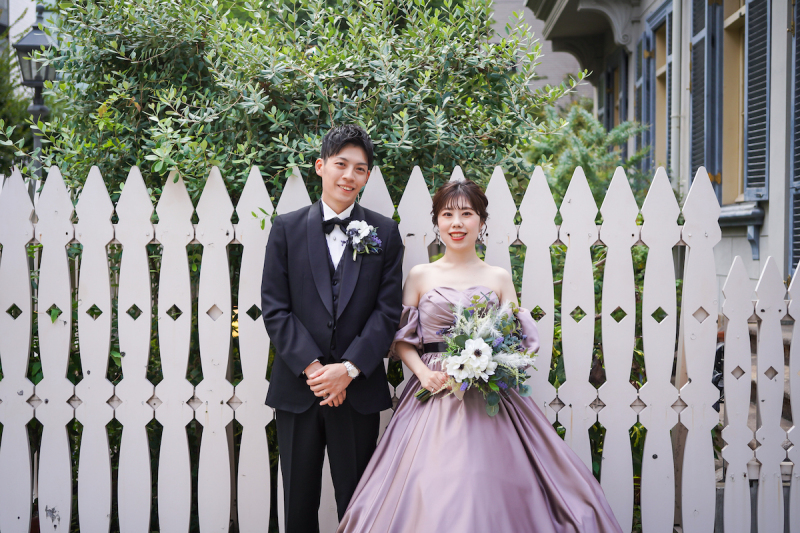 お二人並んでお洒落な街並みと☆