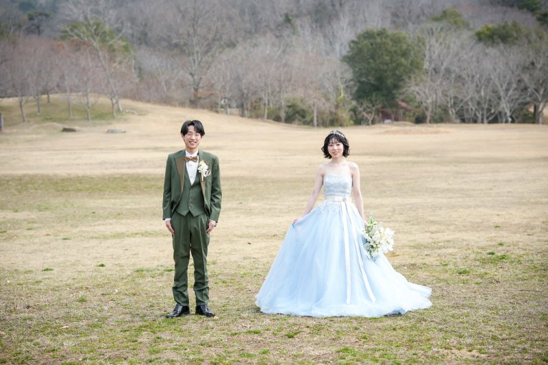 広い芝生と共に♡