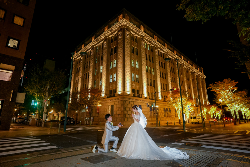 神戸の夜景をバックにプロポーズ◎