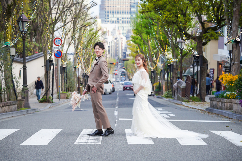 二人仲良く並んだ横断歩道でのショット♡♡♡