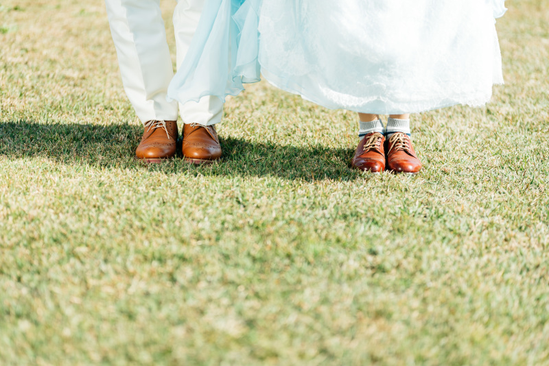 持参したシューズで。