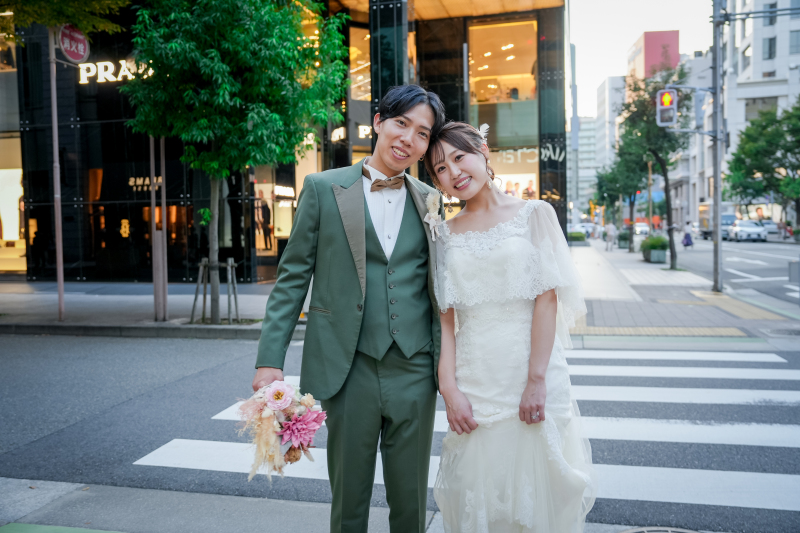 二人仲良く並んだ横断歩道でのショット♡♡♡