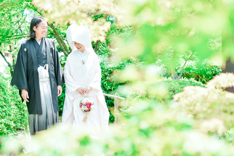 和和洋の3点プランには伝統的な綿帽子が付きます