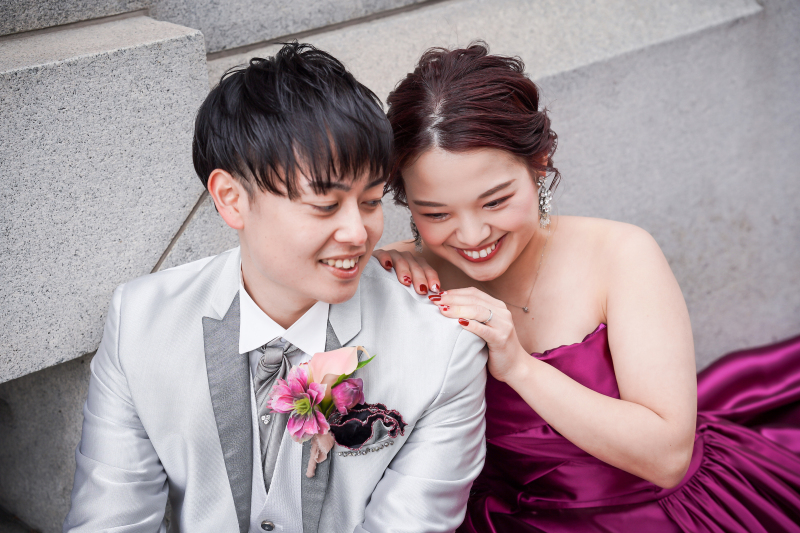 お洒落な場所でラブラブショット♡