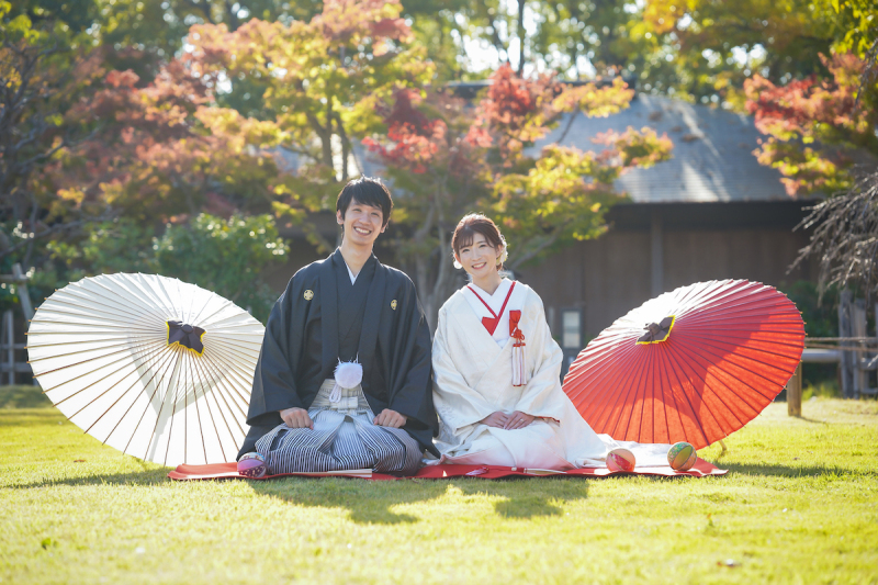 2人並んで正座のショット♡
