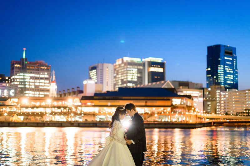 ナイトウェディングフォトinハーバーランド。