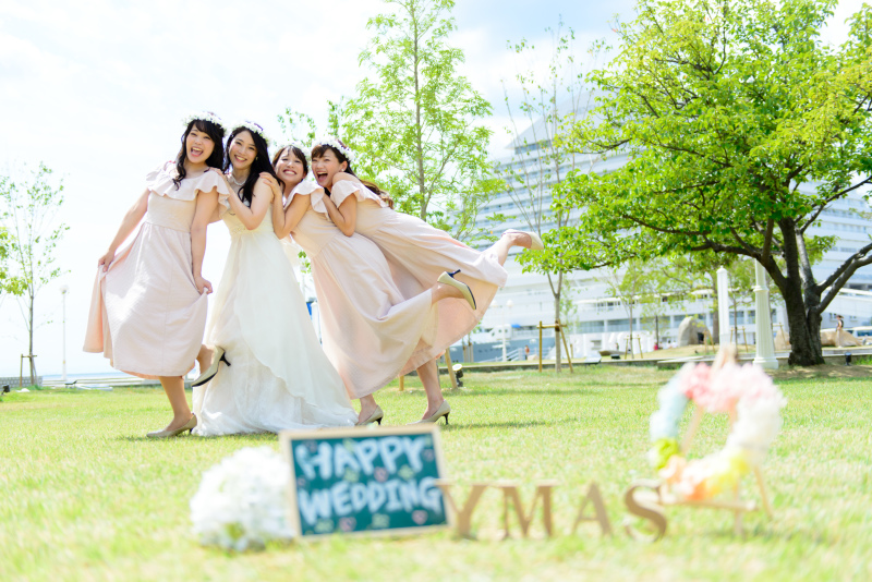 公園で緑に囲まれて。