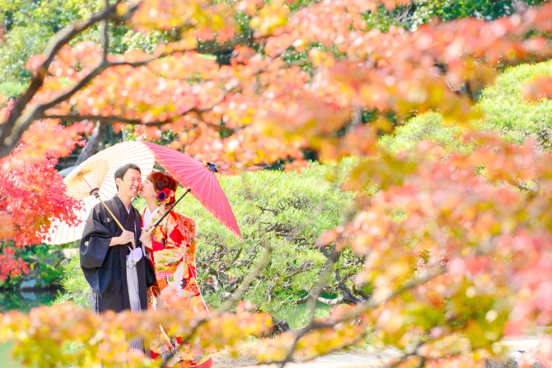 秋の紅葉は、前撮りの絶好な撮影季節です♫