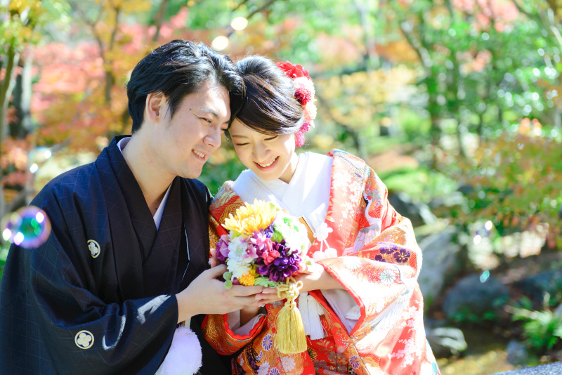 ブーケと一緒にラブラブショット！