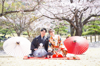 【和装1点洋装2点】可愛い家族と桜を一緒に♡満開の桜がお二人をお出迎え♡