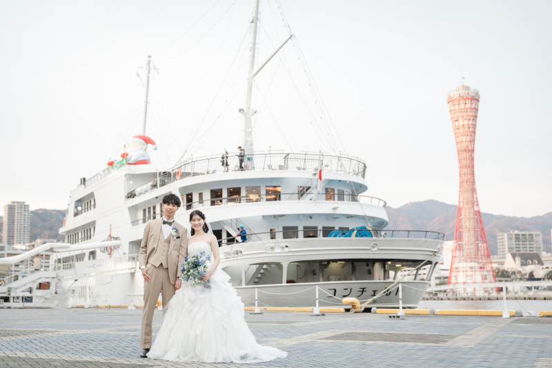 神戸らしい背景で♡