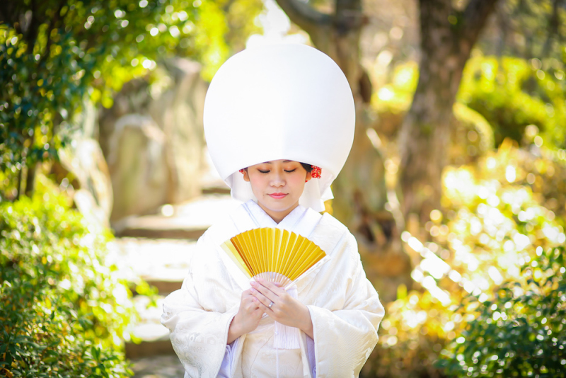 綿帽子で花嫁ピンショット♡