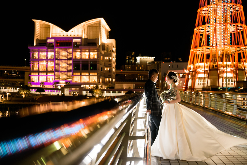 ハーバーランドでロマンチックなナイトフォト。