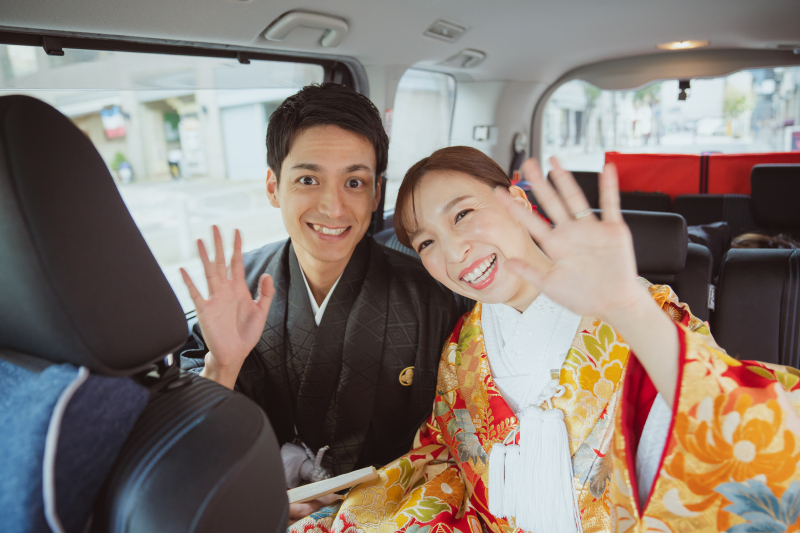 まずは和装の撮影へ！