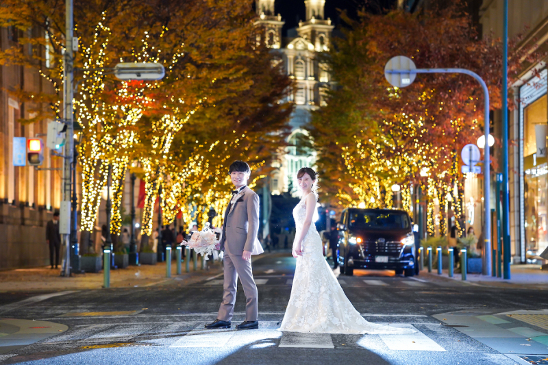 二人仲良く並んだ横断歩道でのショット♡♡♡