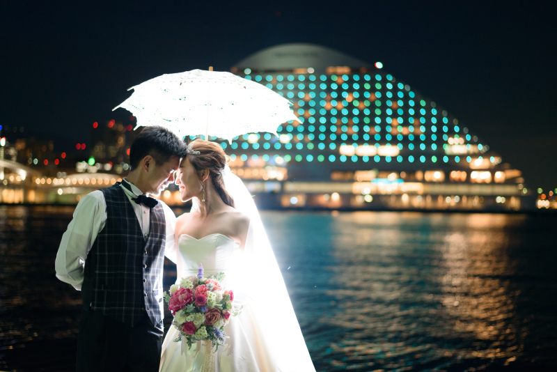 ハーバーランドでロマンチックなナイトフォト