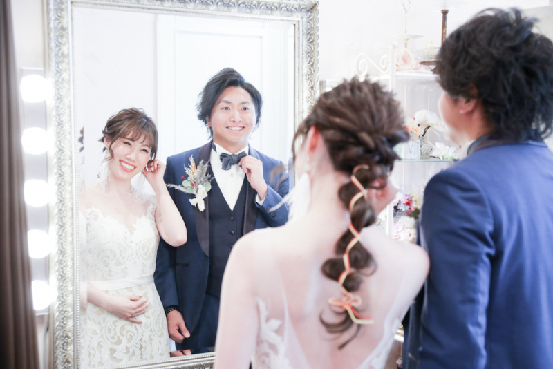 洋装へお着替えシーン♡控え室でぱしゃり♡