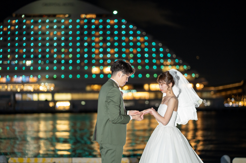 神戸の夜景をバックにプロポーズ◎