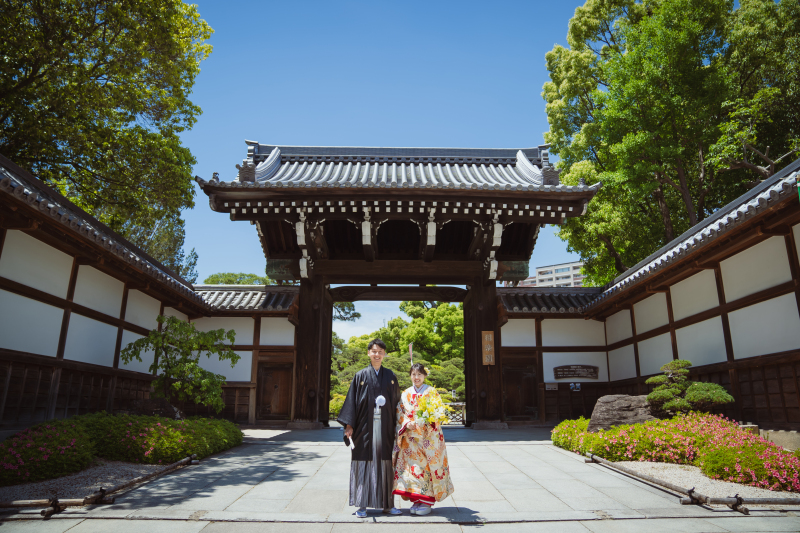 まずは、相楽園で和装の撮影！