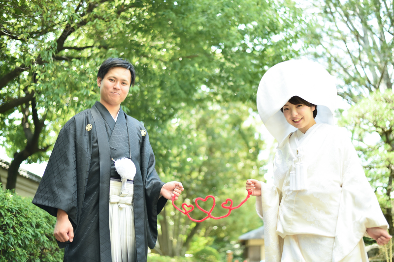 綿帽子をつけて…