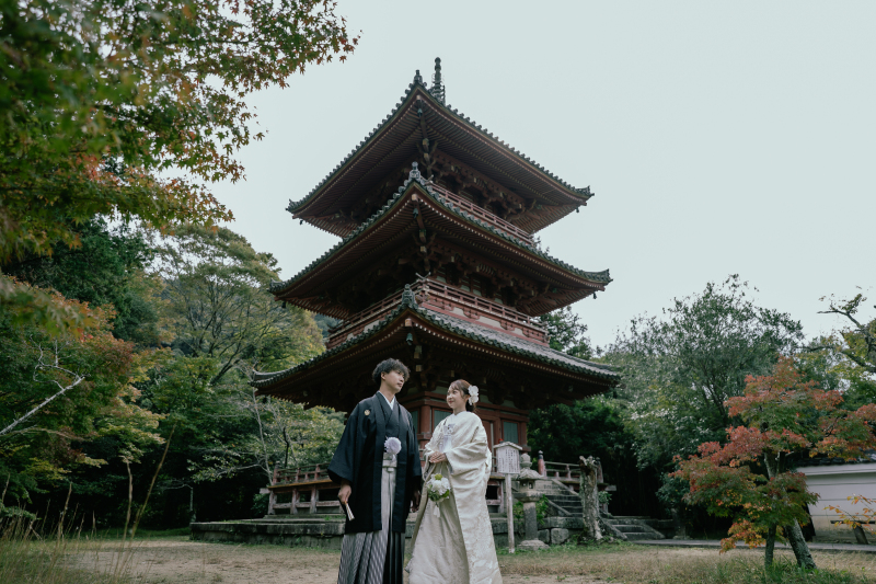 太山寺の三重の塔と！