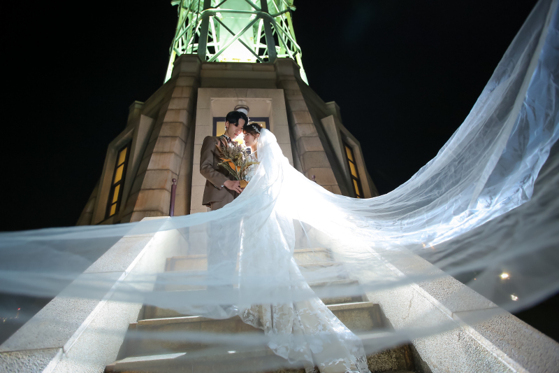 最後は迫力満点なロングベールショット♡