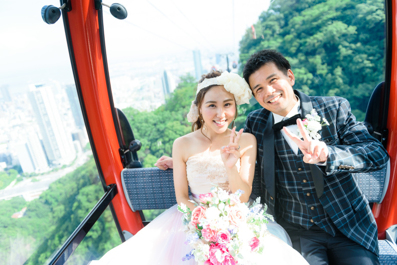 神戸布引ハーフ園へロープウェイに乗って出発♪