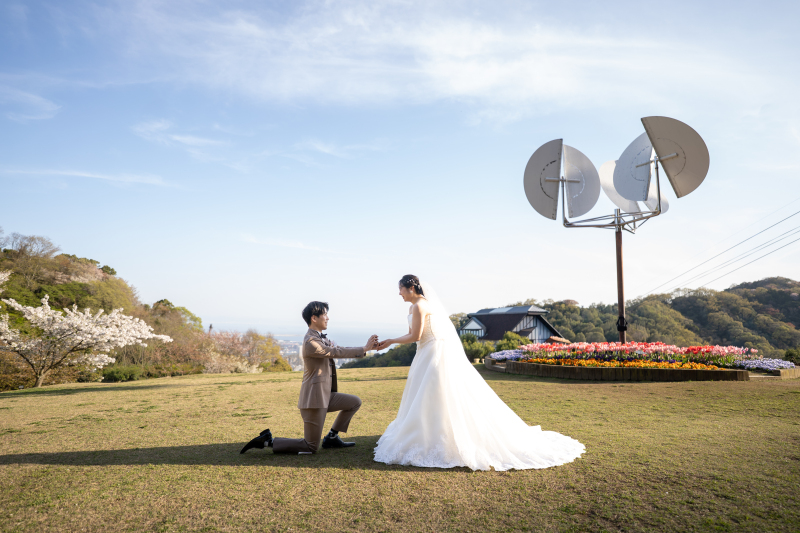 神戸の景色バックにプロポーズ◎