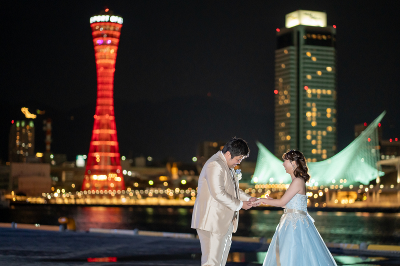 神戸の夜景を後ろにプロポーズ◎