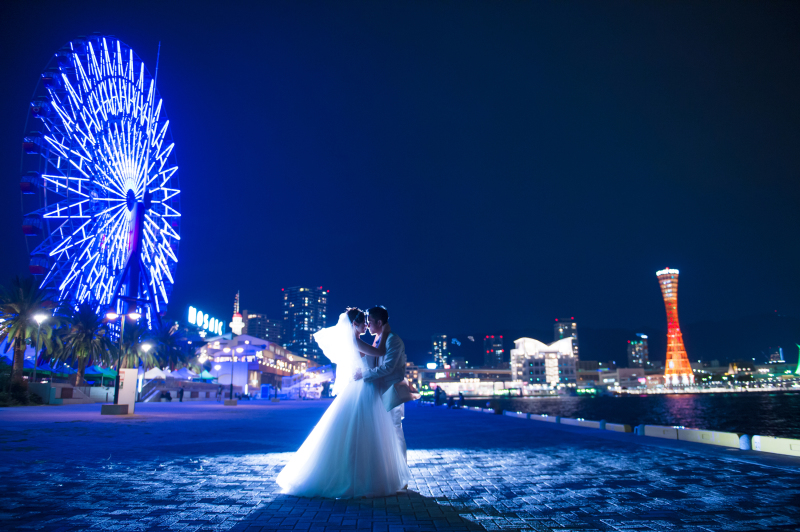 ハーバーランドでロマンチックなナイトフォト。