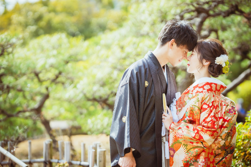 まずは相楽園での和装撮影！
