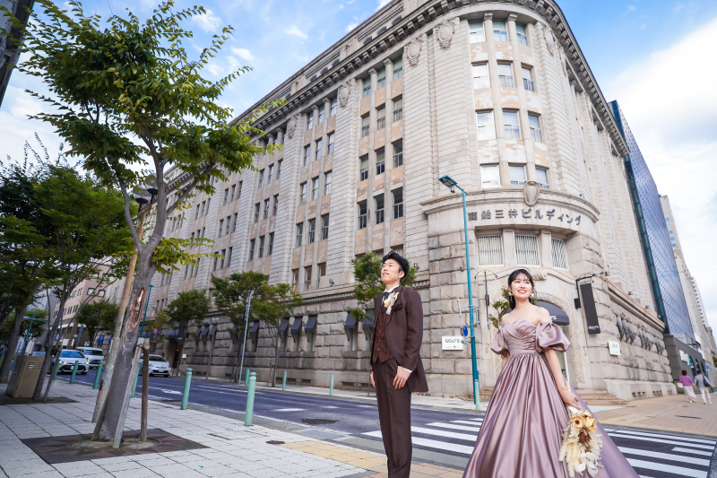 21万円税別【洋洋2点ナイト付プラン★撮影2カ所★】カラー&ホワイトドレス2点を着て昼も夜も!