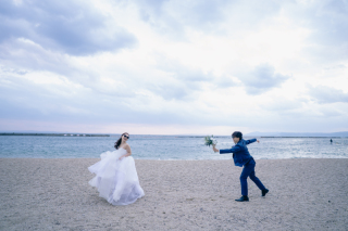 １８万円税別【和洋２点★撮影場所２カ所★衣装&土日UP料金なし】和装＋洋装で海ビーチフォト♡