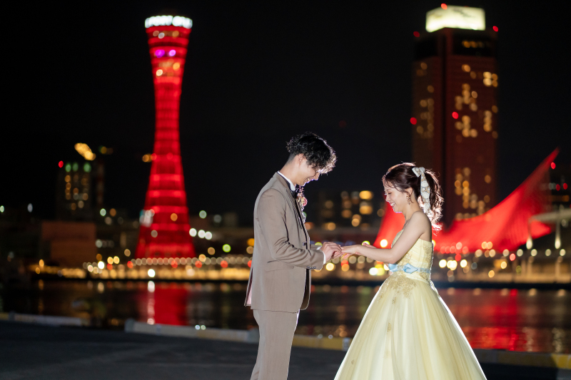 １６万円税別【洋装1点★撮影場所２か所★】神戸を２箇所巡る「居留地」と「ハーバーナイト」☆衣装のアップ料金なし☆