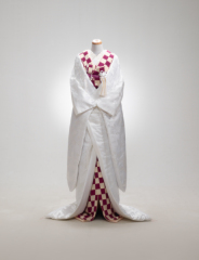 白無垢×市松模様