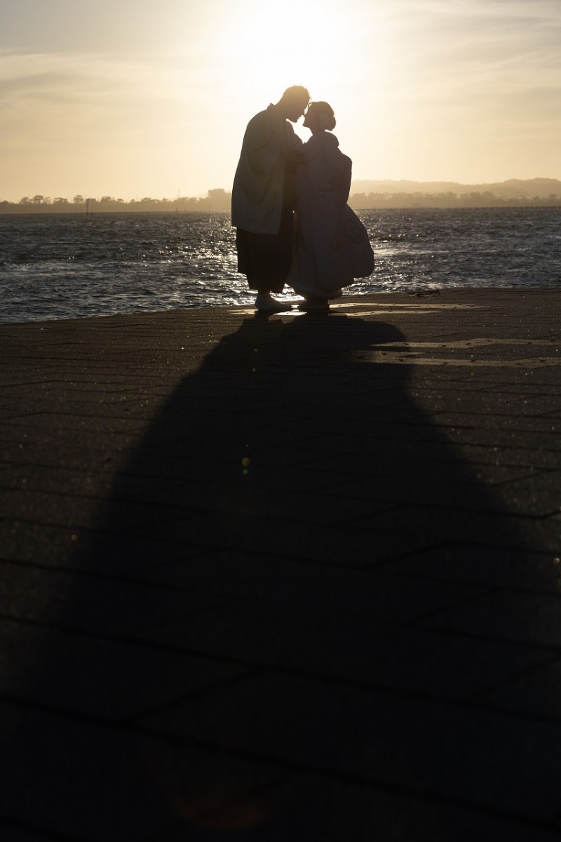 和装2着 お寺から海の夕焼けまで。たっぷり2箇所ロケーション!!