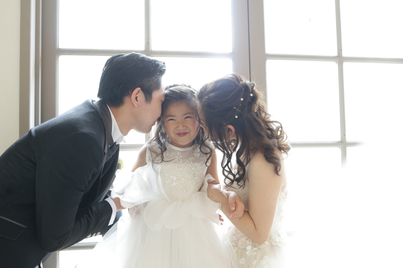 お子様と一緒に家族でフォトウェディング♪