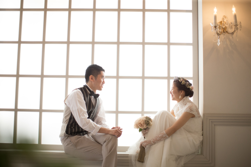 見つめ合って笑顔♪幸せいっぱいの空間。