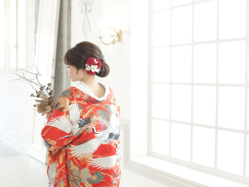 正統派和装ヘア。