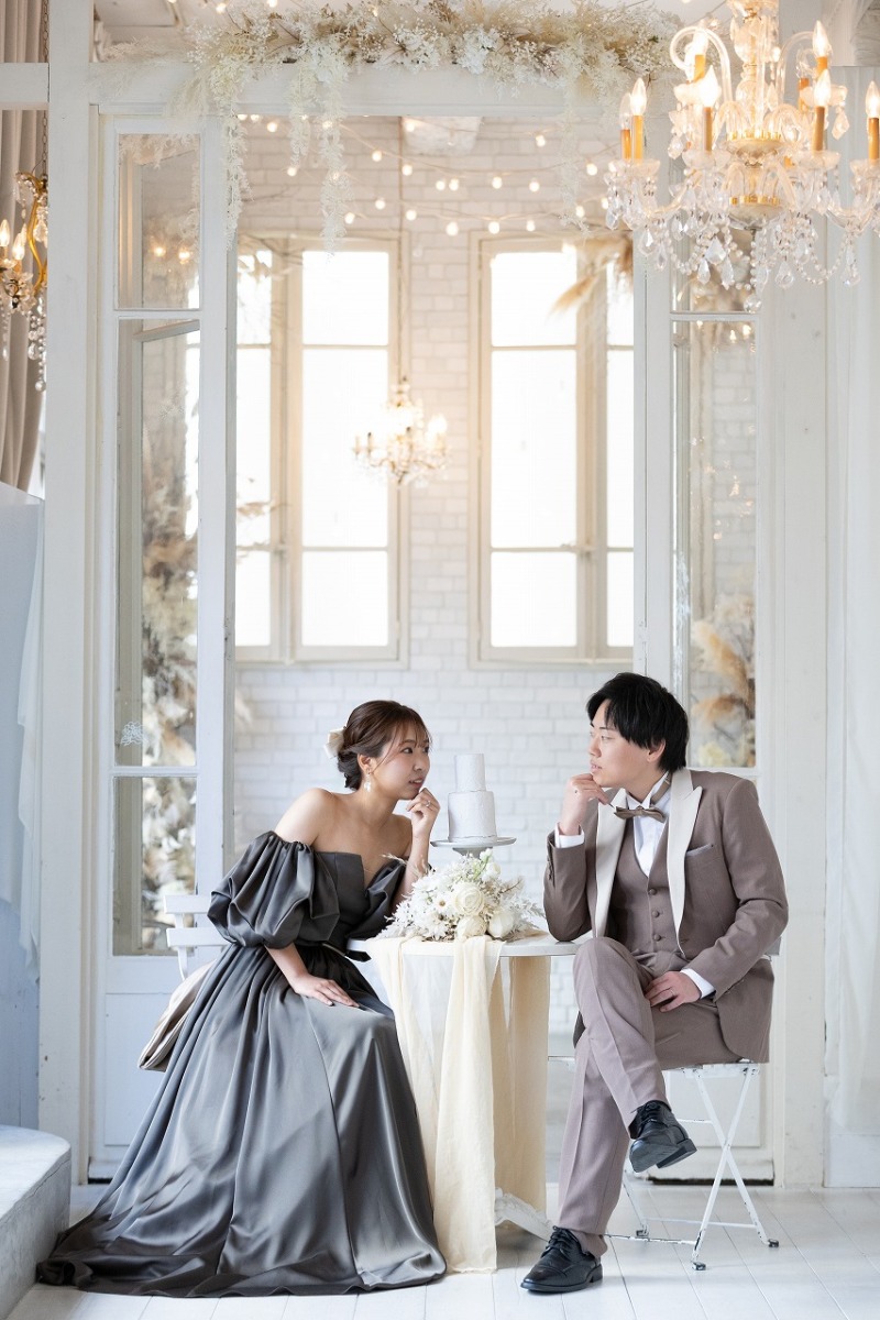 スタジオへ戻って洋装撮影