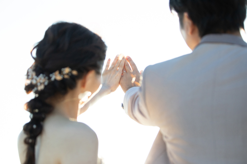 サンセットでの指輪写真。