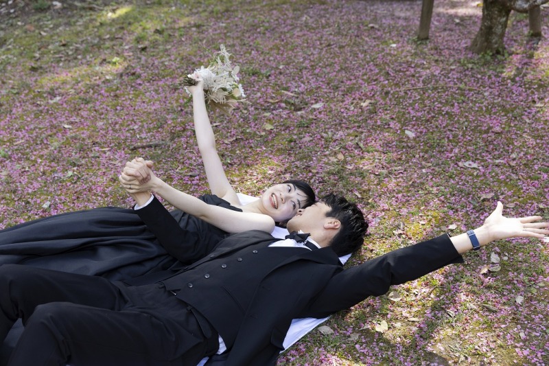 お花の絨毯にダイブ!!