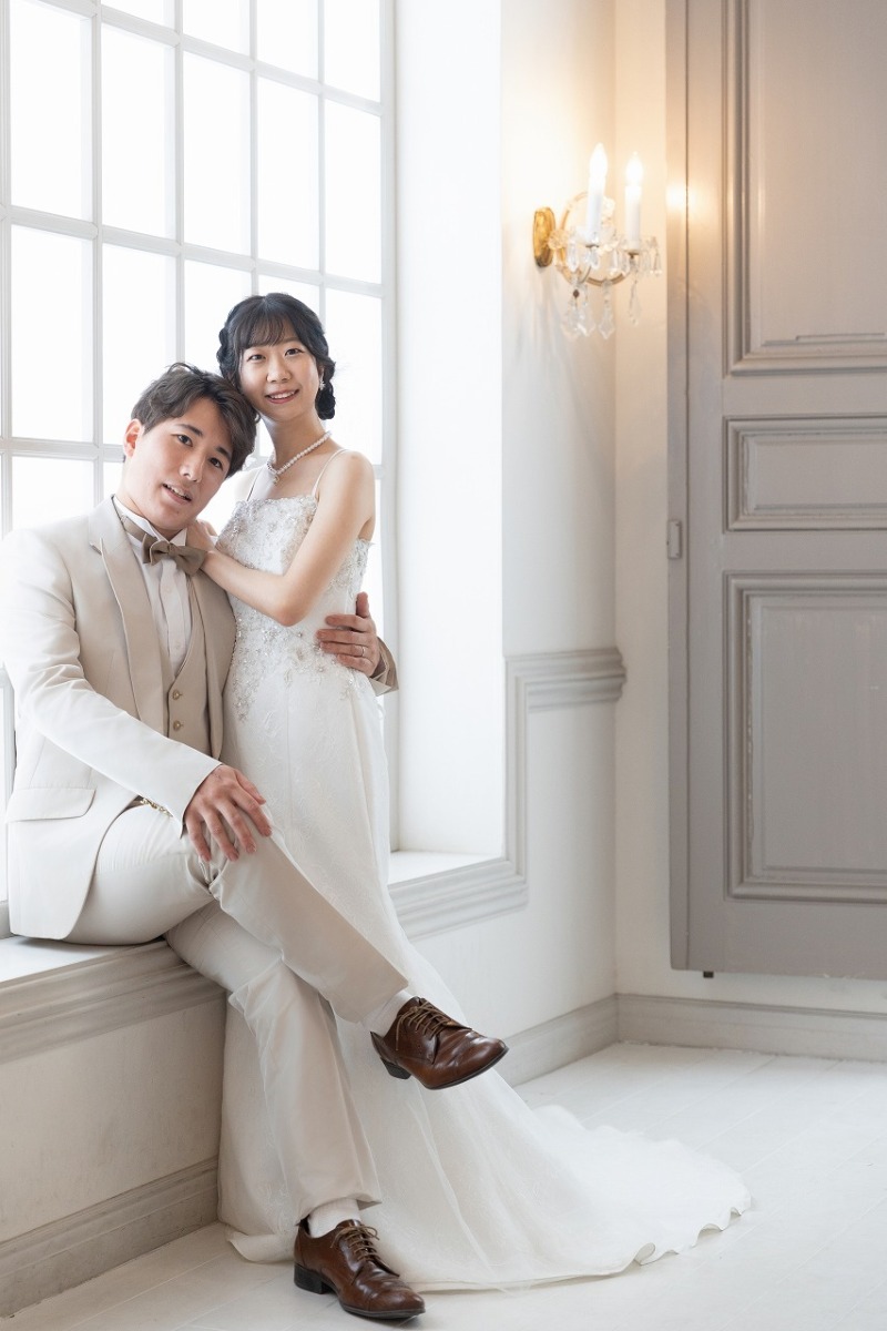 スタジオでのドレス撮影