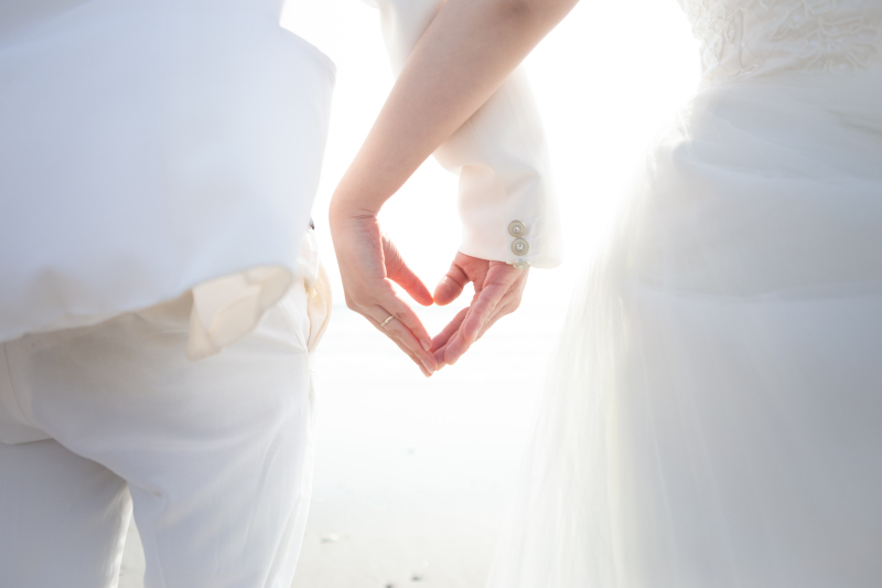 手でハートを作ってパシャリ♪