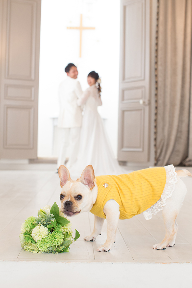 お２人にお祝いのお花を。