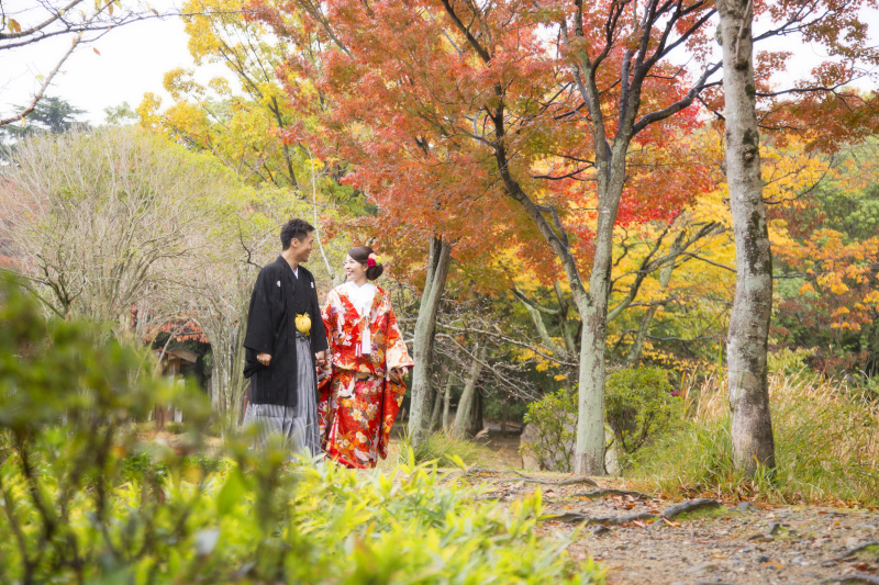 和装での紅葉ロケーション撮影♪