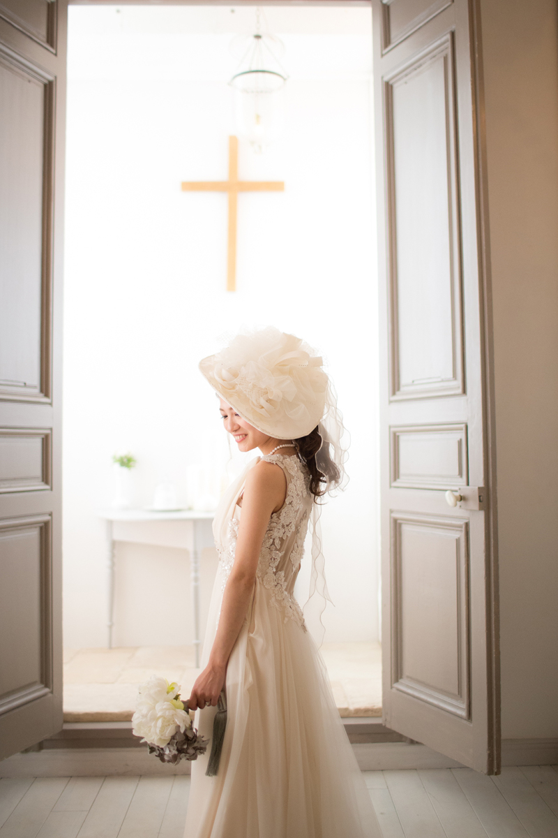 髪飾りをかえて、モデルのような撮影を。