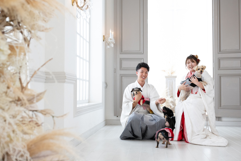愛犬と一緒に！家族みんなでフォトウェディング