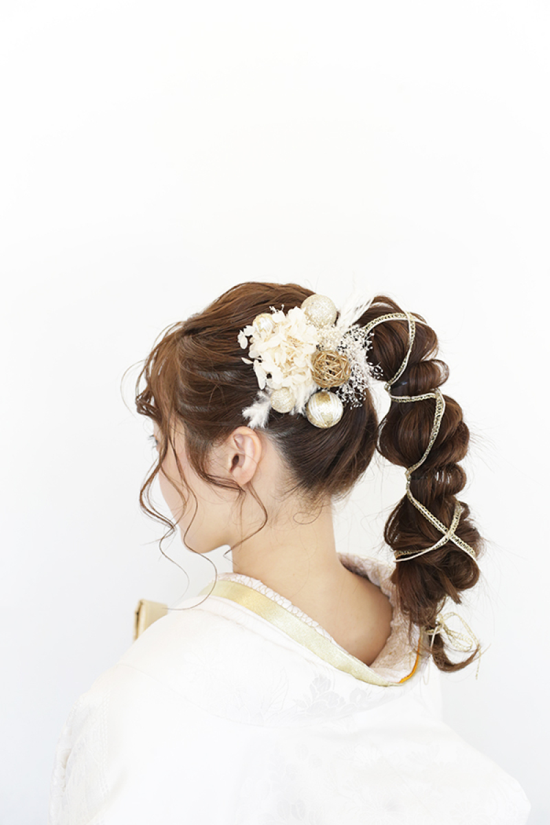着物に合わせたヘアセットを。