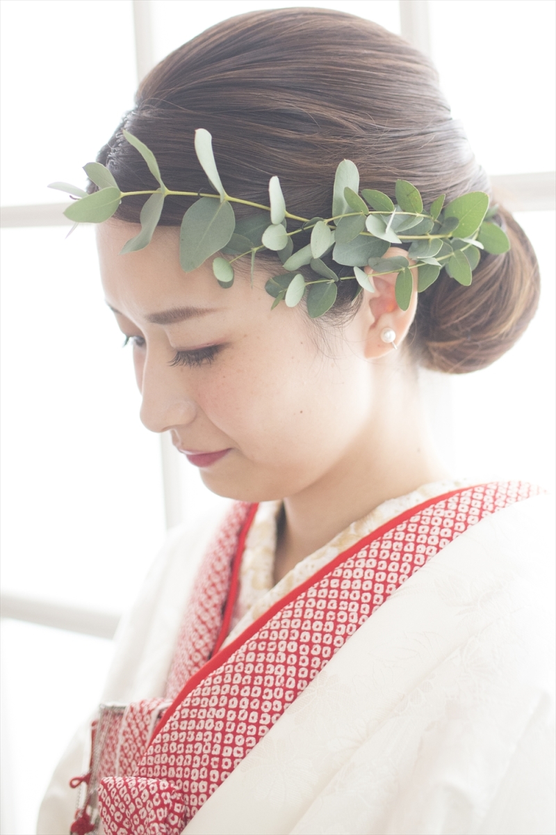 生花を使ったヘッドドレス